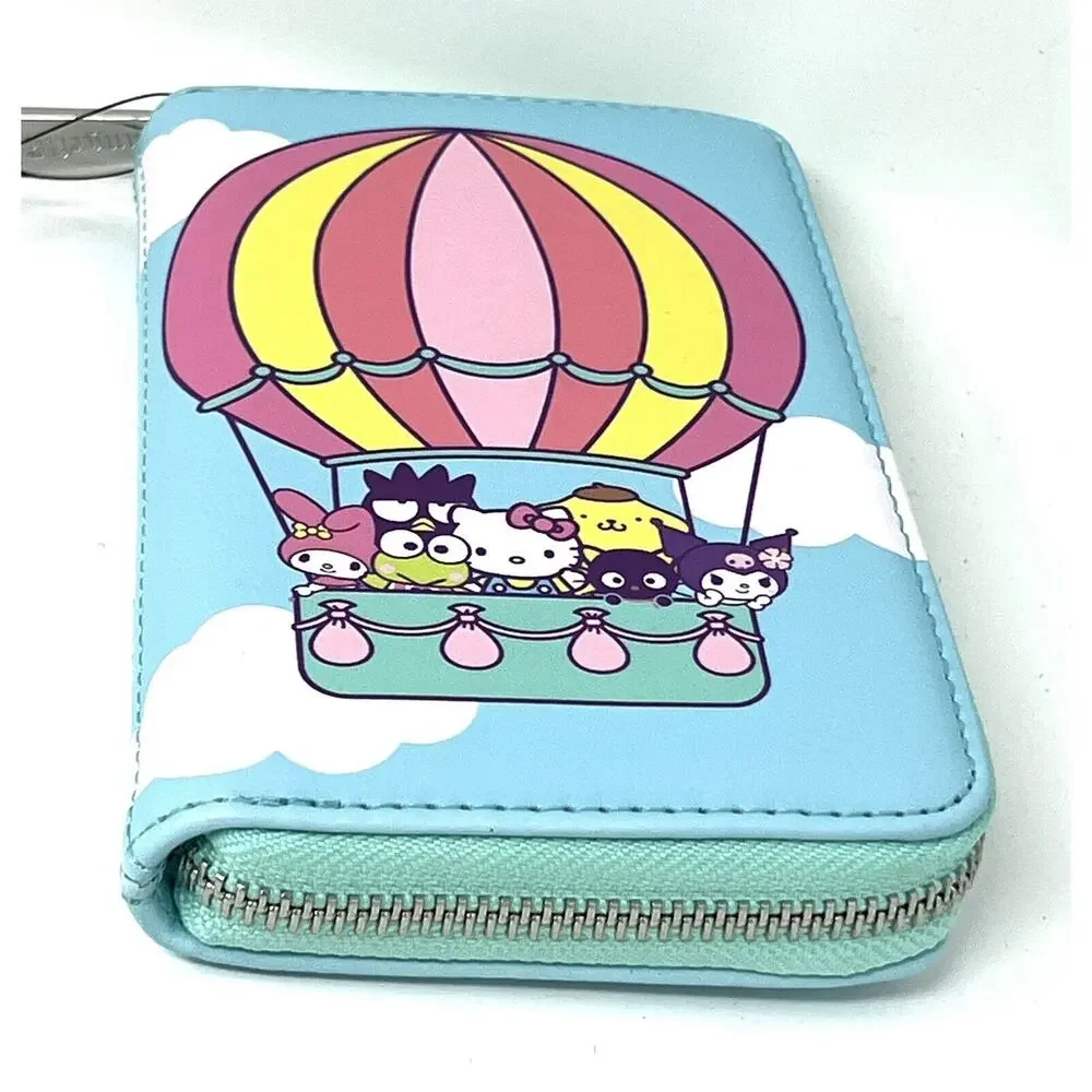 Loungefly Hello Kitty Friends Hot Air Balloon Zip Around Wallet Badtz Maru NWT